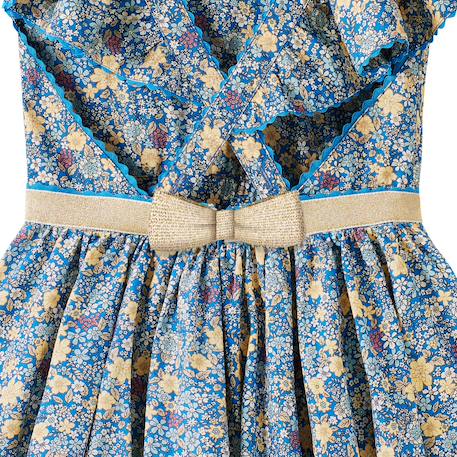 Robe cérémonie  fleurie  et  à volants  angel Bleu foncé or 6 - vertbaudet enfant 
