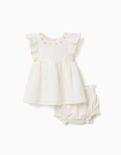 -Robe en coton et lin + bloomer