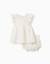 Robe en coton et lin + bloomer Blanc 1 - vertbaudet enfant 