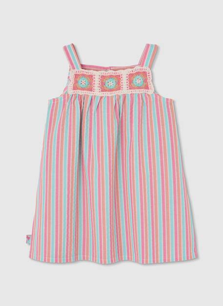 Robe en popeline à rayures Multicolore 3 - vertbaudet enfant 