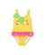 Maillot de bain fille en maille avec feuilles en relief Jaune 2 - vertbaudet enfant 
