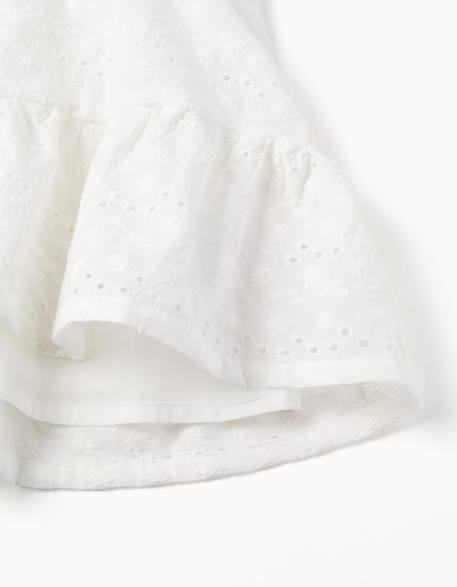 Robe en coton avec broderie anglaise et volants Blanc 4 - vertbaudet enfant 