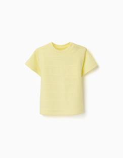 -T-shirt en coton avec lignes en relief et poche