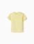 T-shirt en coton avec lignes en relief et poche Blanc+Jaune 4 - vertbaudet enfant 