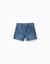 Short en jean ajusté avec cinq poches Bleu+Bleu clair 1 - vertbaudet enfant 
