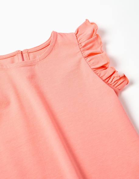 T-shirt avec manches à volants et col rond Beige clair+Corail clair+Jaune clair+Vert clair 6 - vertbaudet enfant 