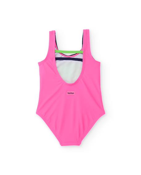 Maillot de bain fille en maille avec bretelles froncées Vert 2 - vertbaudet enfant 