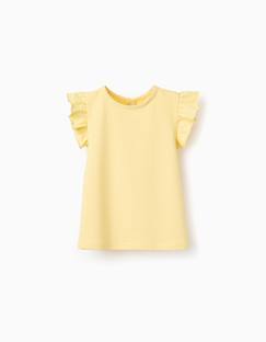 T-shirt avec manches à volants et col rond  - vertbaudet enfant