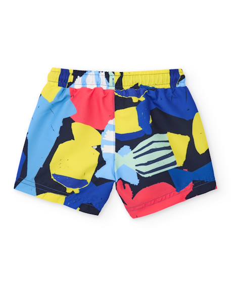 Maillot de bain garçon en tissu tissé au style abstrait Bleu 2 - vertbaudet enfant 