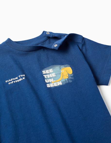 T-shirt en coton avec imprimé éléphant Bleu foncé 3 - vertbaudet enfant 