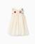 Robe bi-matière avec fleurs au crochet Blanc 1 - vertbaudet enfant 