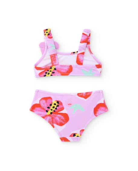 Bikini fille en maille avec application de fleur Rose 2 - vertbaudet enfant 