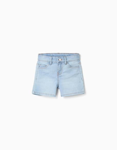 Short en jean ajusté avec cinq poches Bleu+Bleu clair 5 - vertbaudet enfant 