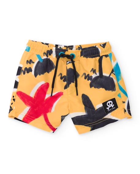 Maillot de bain pour garçon en tissu et à séchage rapide Jaune 1 - vertbaudet enfant 