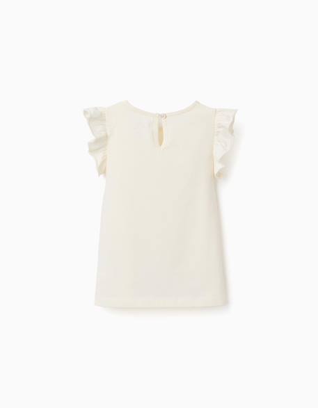 T-shirt avec manches à volants et col rond Beige clair+Corail clair+Jaune clair+Vert clair 2 - vertbaudet enfant 