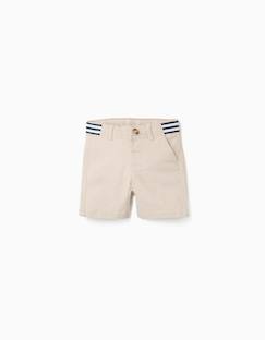 Short chino en sergé avec bande à rayures  - vertbaudet enfant
