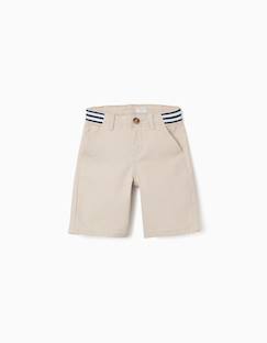 Short chino en sergé avec bande à rayures  - vertbaudet enfant
