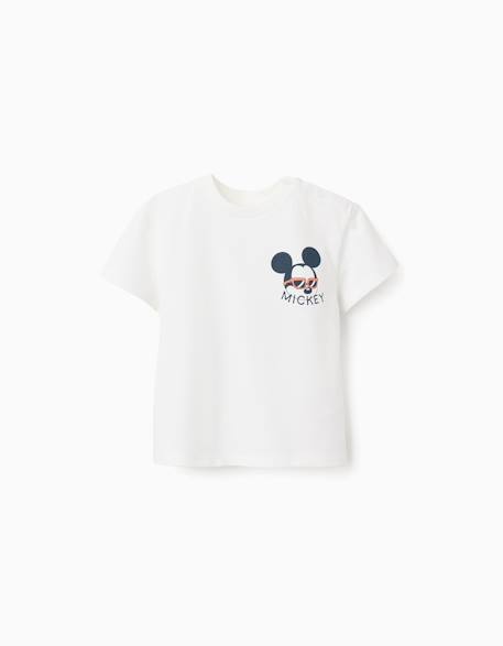 T-shirt en coton avec imprimés mickey Blanc 1 - vertbaudet enfant 