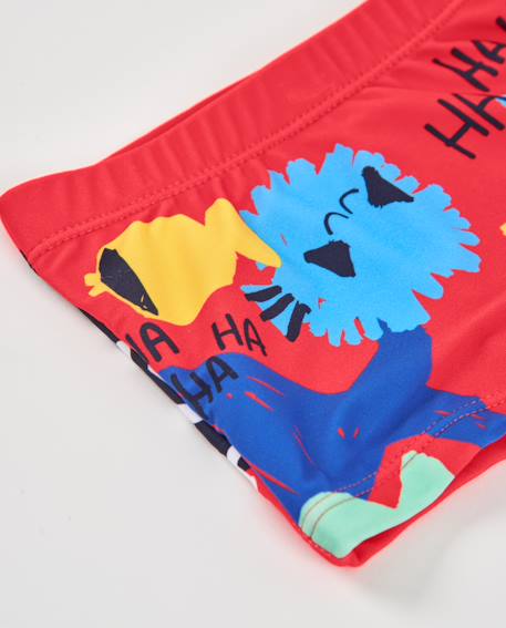 Maillot de bain garçon en maille avec patte latérale Rouge 3 - vertbaudet enfant 