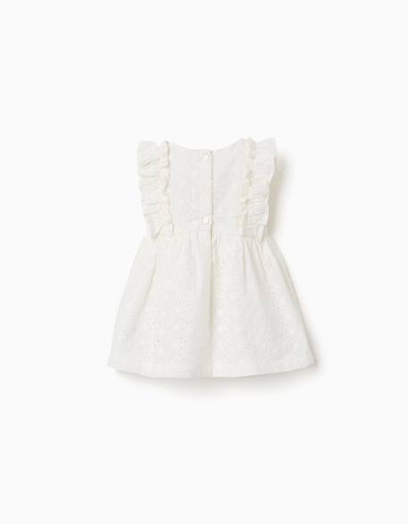 Blouse en coton avec broderie anglaise et volants Blanc 2 - vertbaudet enfant 