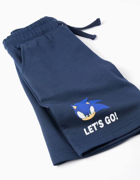 Ensemble t-shirt et short en coton avec imprimé sonic Bleu foncé 4 - vertbaudet enfant 