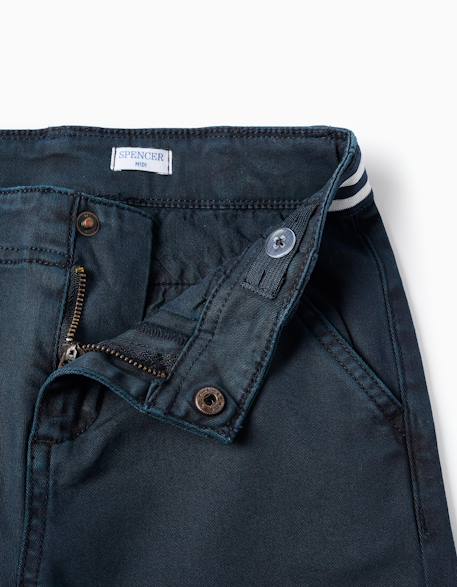 Short chino en sergé avec bande à rayures Beige clair+Bleu foncé 7 - vertbaudet enfant 