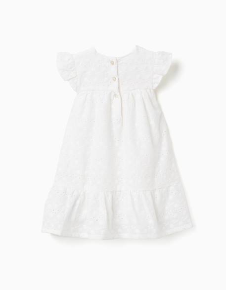 Robe en coton avec broderie anglaise et volants Blanc 2 - vertbaudet enfant 