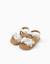 Sandales en cuir avec nœud décoratif Blanc 2 - vertbaudet enfant 