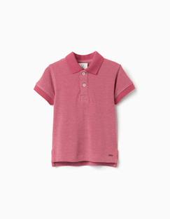 Polo en piqué de coton avec pois en jacquard  - vertbaudet enfant