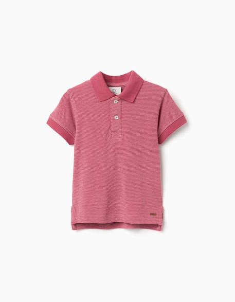 Bébé-Polo en piqué de coton avec pois en jacquard