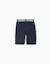 Short chino en sergé avec bande à rayures Beige clair+Bleu foncé 6 - vertbaudet enfant 