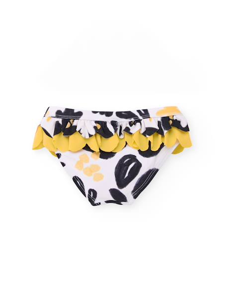 Bas de bikini fille en maille avec double volant Jaune 2 - vertbaudet enfant 