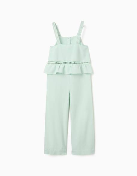 Combinaison sans manches en coton et lin Vert clair 2 - vertbaudet enfant 