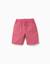 Short midi en popeline avec cordon de serrage et poches Rose foncé 1 - vertbaudet enfant 