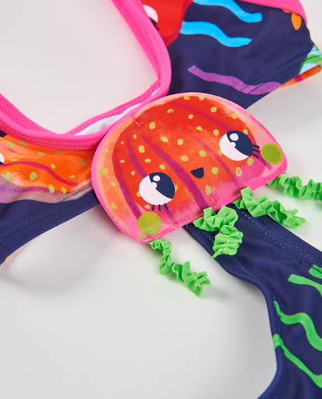 Maillot de bain fille en maille avec applications de méduses Bleu 4 - vertbaudet enfant 