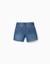 Short en jean ajusté avec cinq poches Bleu+Bleu clair 2 - vertbaudet enfant 