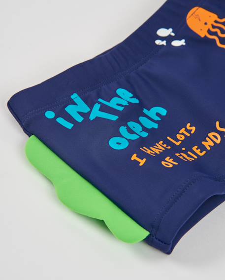 Maillot de bain garçon en maille avec nageoire décorative Bleu 3 - vertbaudet enfant 