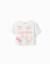 T-shirt court en coton avec imprimé plage Blanc 1 - vertbaudet enfant 