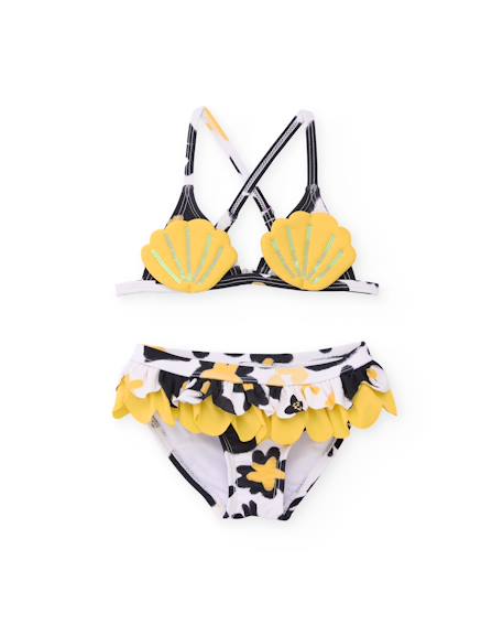 Bikini en maille pour fille avec détails à sequins Jaune 2 - vertbaudet enfant 