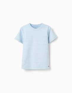 Garçon-T-shirt, polo, sous-pull-T-shirt-T-shirt en coton avec lignes en relief et poche