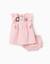 Robe et bloomer en coton et lin Rose clair 1 - vertbaudet enfant 