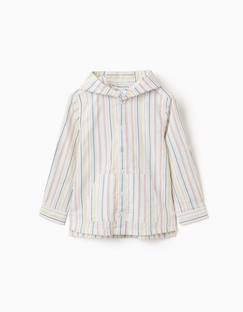 Chemise en coton à manches longues et rayures b&s  - vertbaudet enfant
