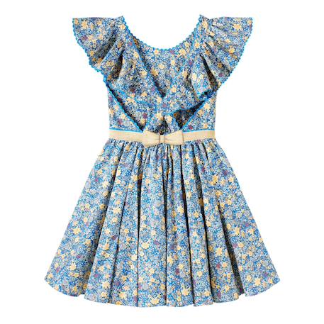 Robe cérémonie  fleurie  et  à volants  angel Bleu foncé or 4 - vertbaudet enfant 