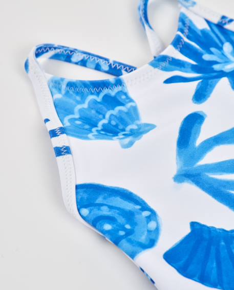 Maillot de bain pour fille en maille avec fines bretelles Blanc 4 - vertbaudet enfant 