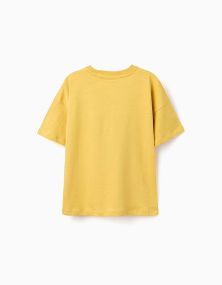 T-shirt en coton avec imprimé see the unseen Jaune foncé 2 - vertbaudet enfant 