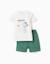 T-shirt en coton avec imprimé poisson + short Vert foncé 1 - vertbaudet enfant 