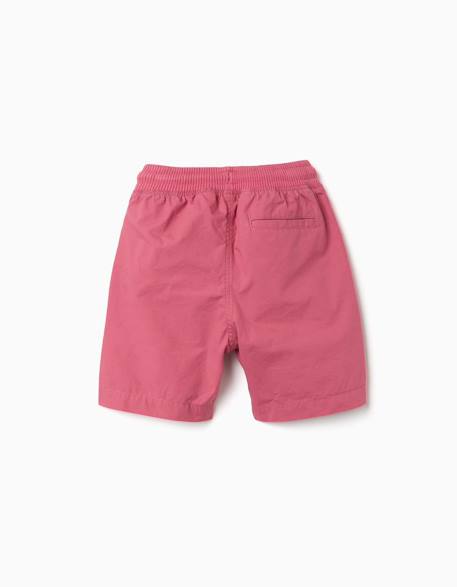 Short midi en popeline avec cordon de serrage et poches Rose foncé 2 - vertbaudet enfant 