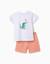 Pyjama en coton à manches courtes et imprimé alligator Blanc 1 - vertbaudet enfant 