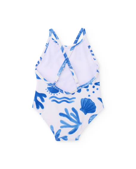 Maillot de bain pour fille en maille avec fines bretelles Blanc 3 - vertbaudet enfant 