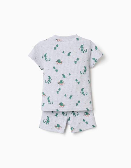 Pyjama en coton côtelé avec motif alligator Gris clair 2 - vertbaudet enfant 